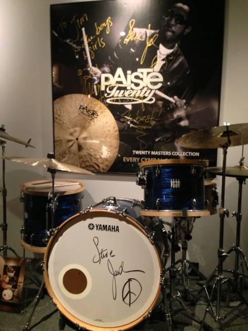 One of Steve Jordan's kits, complete with gaff tape on the floor tom.